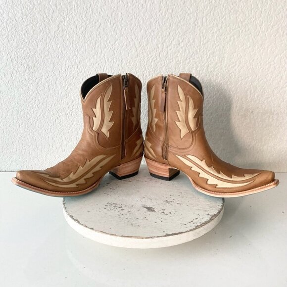 Lane WALK THE LINE Womens Brown Cowboy Bootie 10.5 Cowgirl Short Ankle Boots - Picture 7 of 11